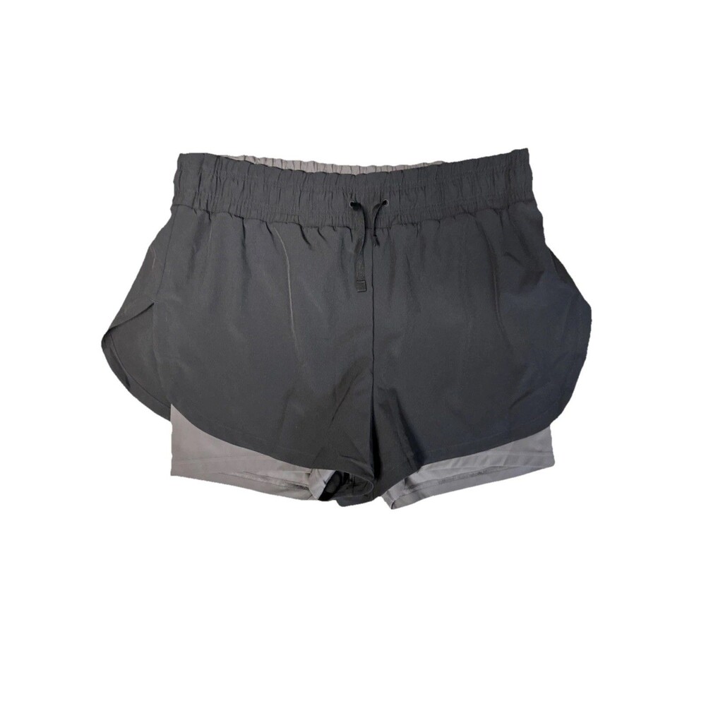 Gymshark Shorts Adult 2XL‎ Black Gray Vital Seamless 2.0 2 in 1 Lined Omens
